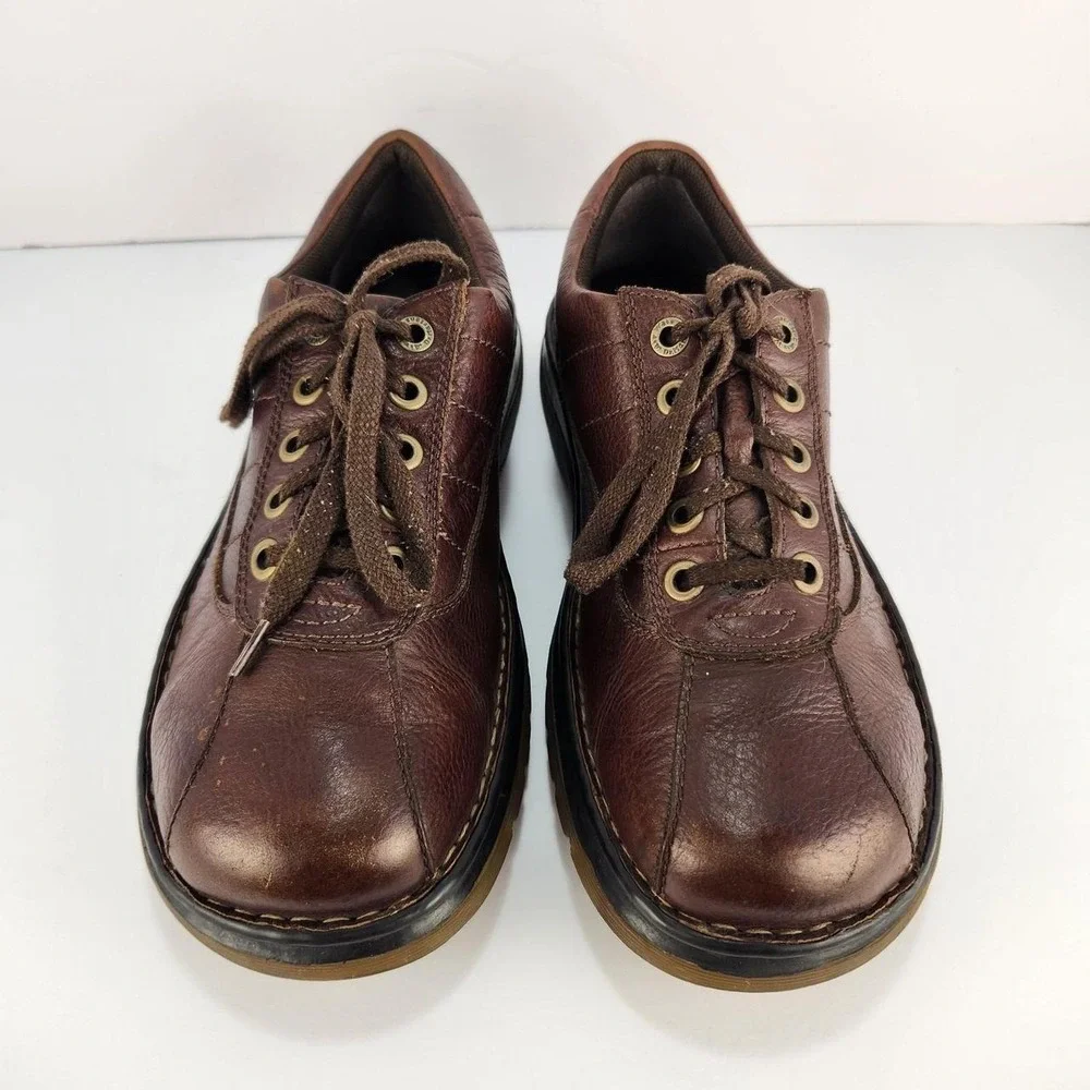 Dr. Martens John Brown Leather Oxford Shoes Men's Size 10 Casual Comfort Lace Up